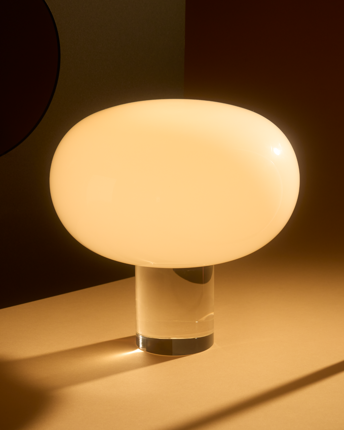 Glowmere Callisto Translucent Glass Base Frosted Globe Table Lamp overall view