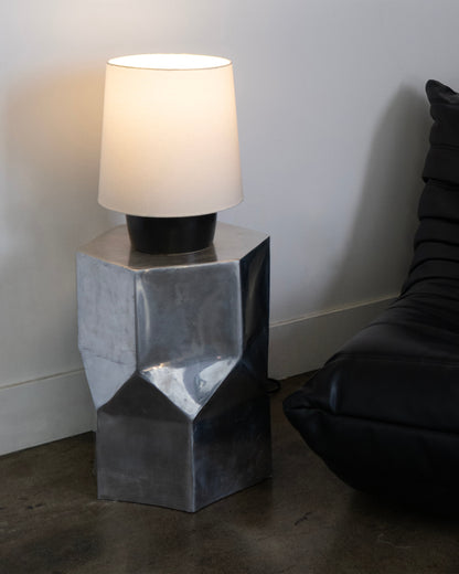 Glowmere Dan Black Ceramic Base Cotton Shade Table Lamp view 7