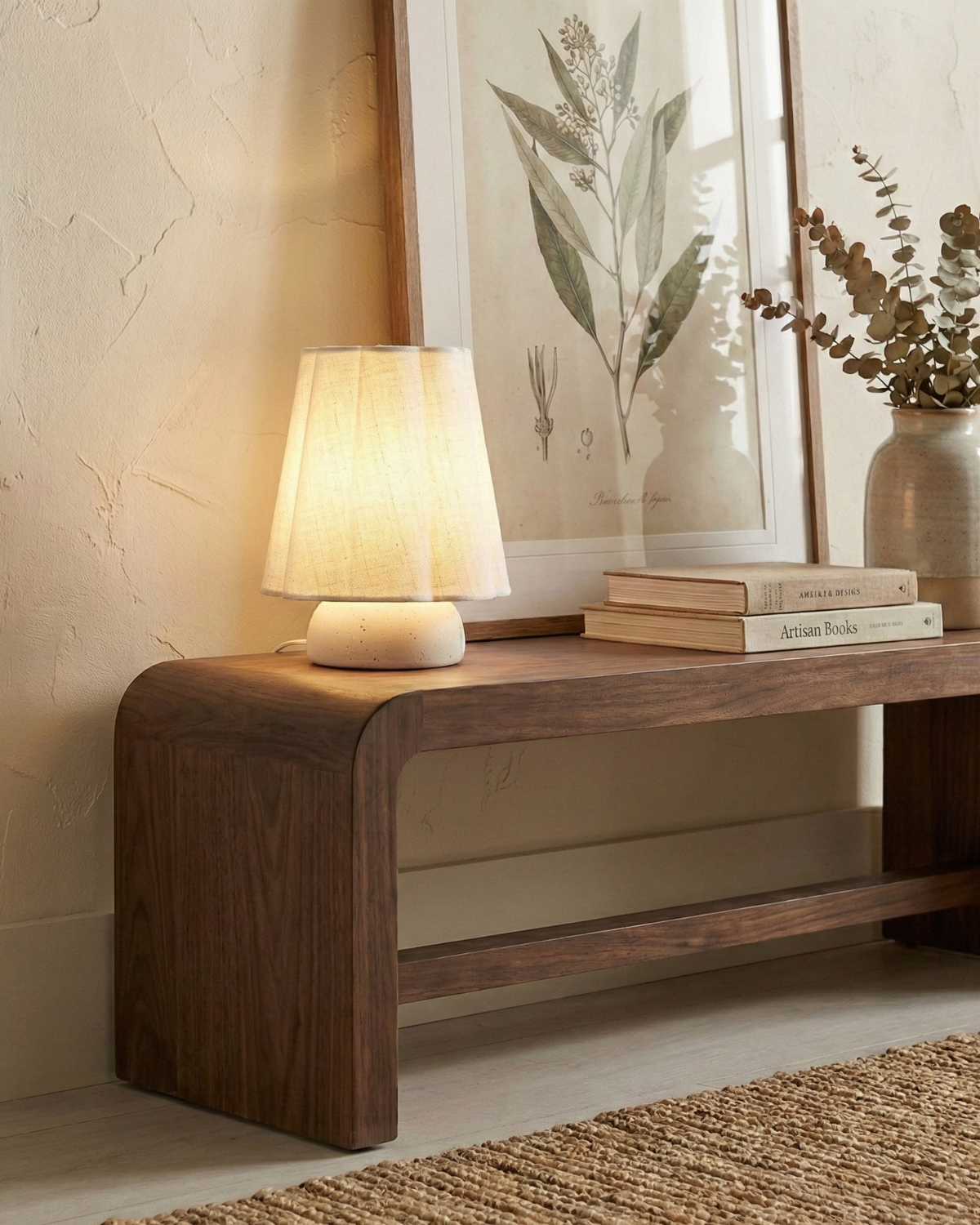 Glowmere Kylie Compact Fluted Shade Ceramic Table Lamp overall view