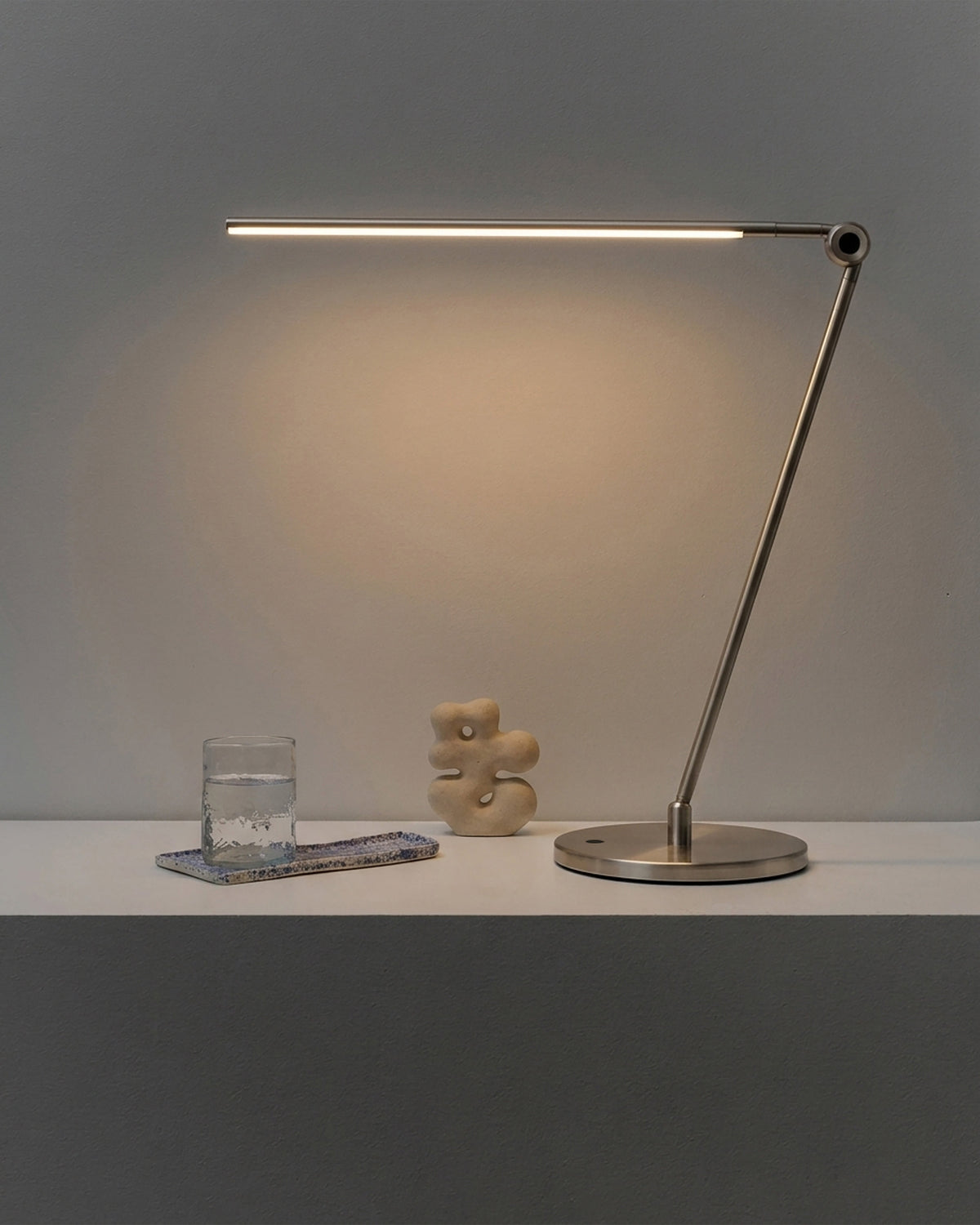 Glowmere Libra Minimalist LED Table Lamp in nickel