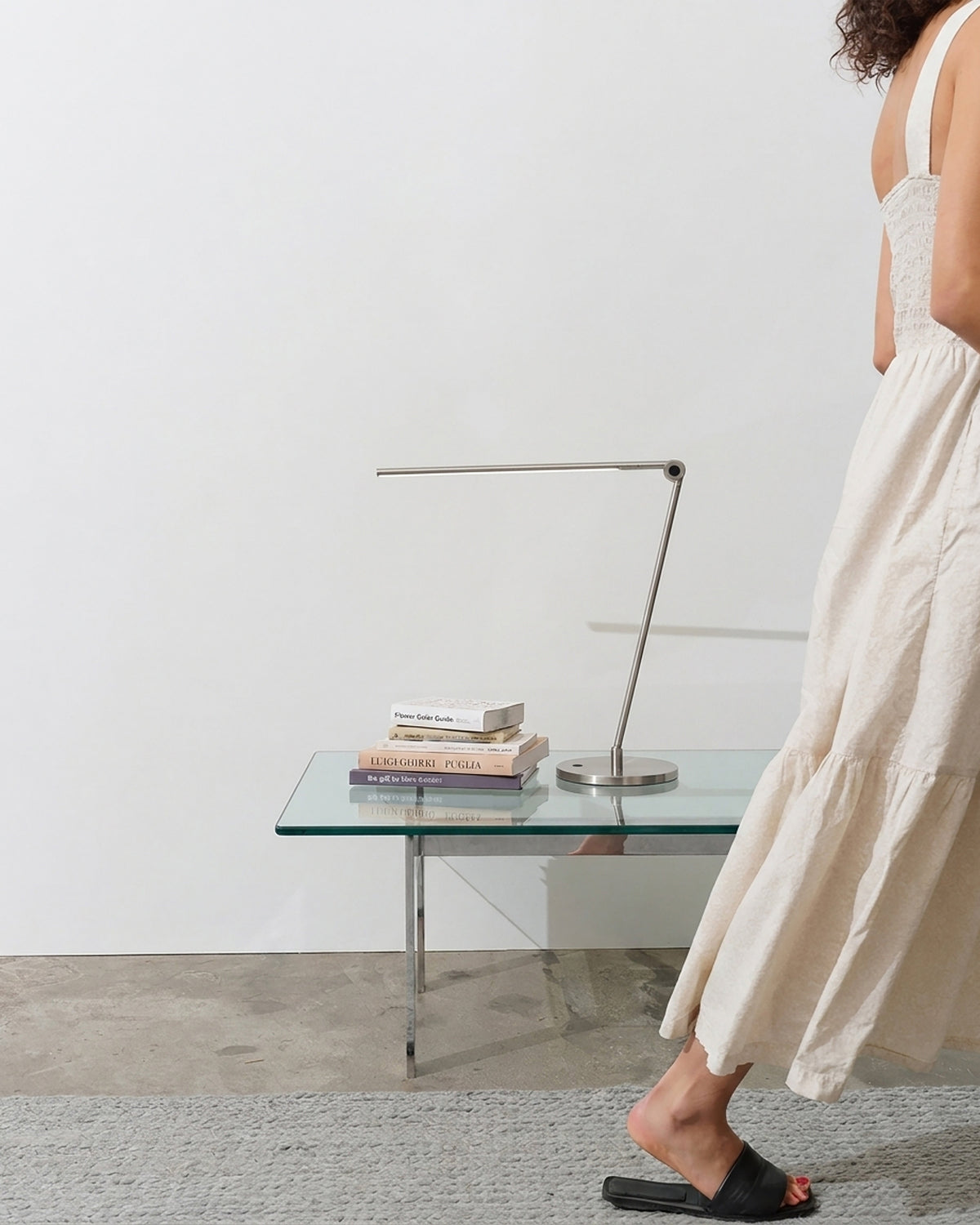 Glowmere Libra Minimalist LED Table Lamp in nickel