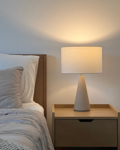 Glowmere Nathaniel Cement Base Tower Table Lamp overall view