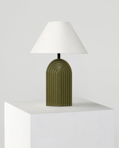 Glowmere Phoebe Arch Ceramic Base Empire Shade Table Lamp view 5