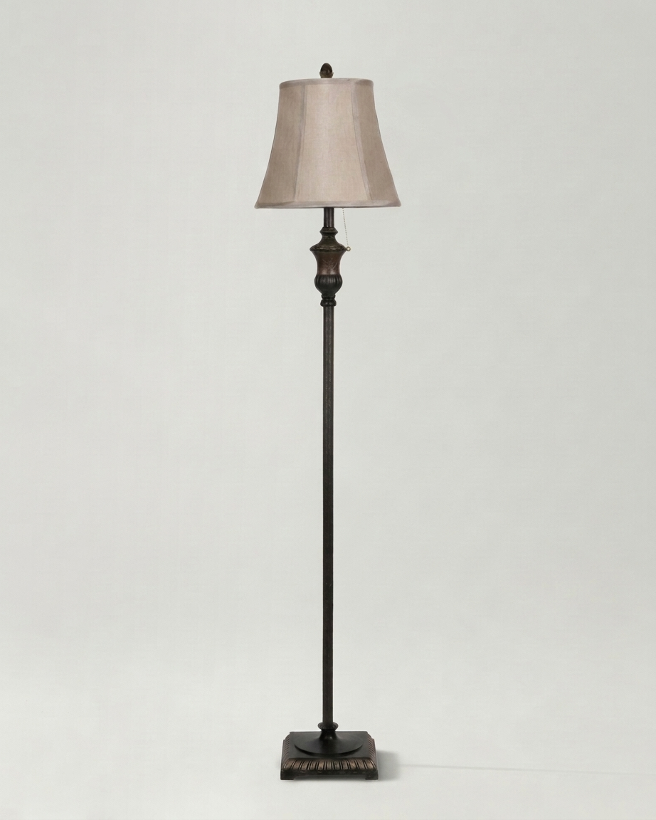 Glowmere Sophia Bronze Floor Lamp with Tan Lamp Shade view 4