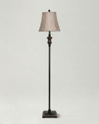 Glowmere Sophia Bronze Floor Lamp with Tan Lamp Shade view 4