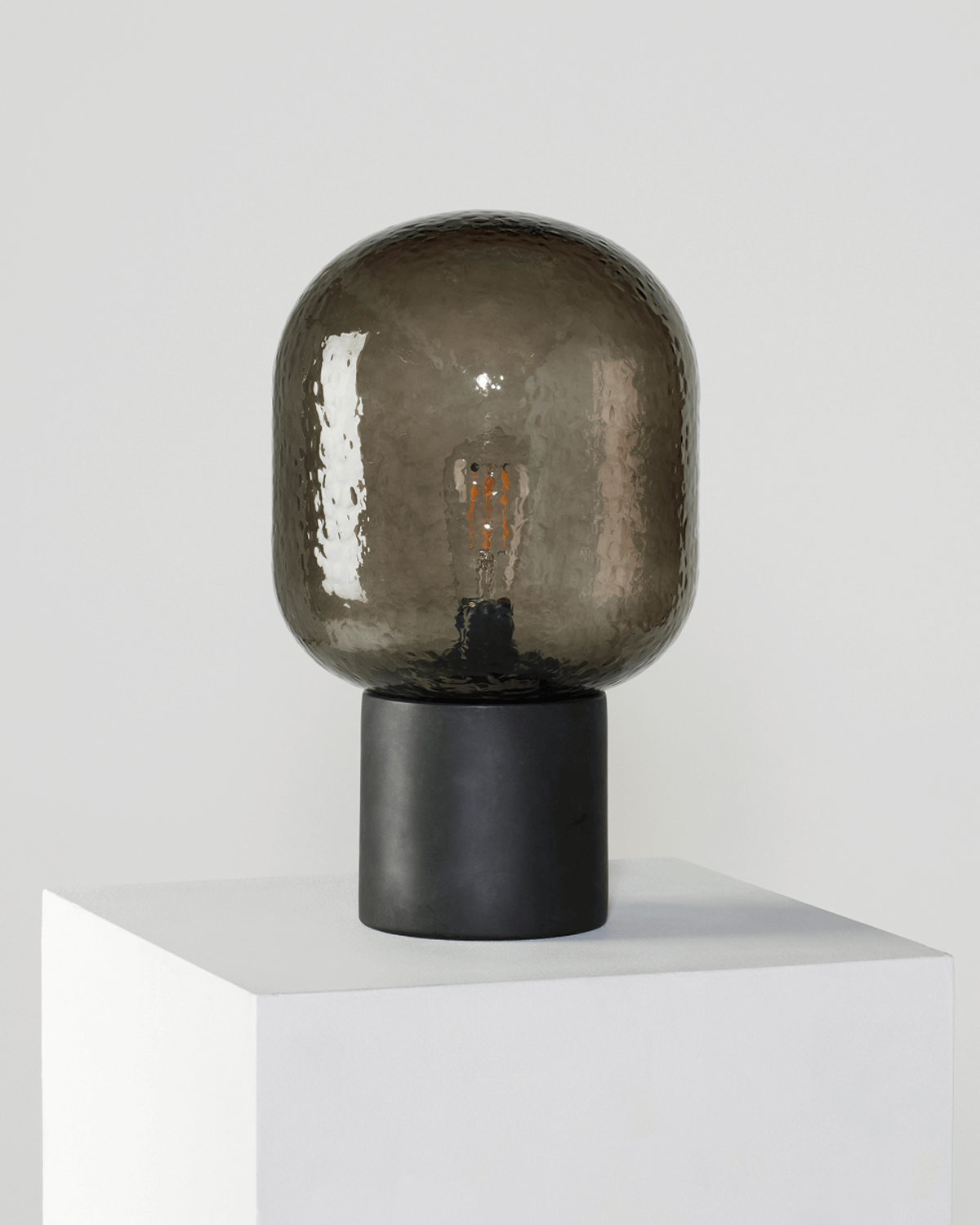 Glowmere Bruce Cement Base Textured Glass Table Lamp view 2