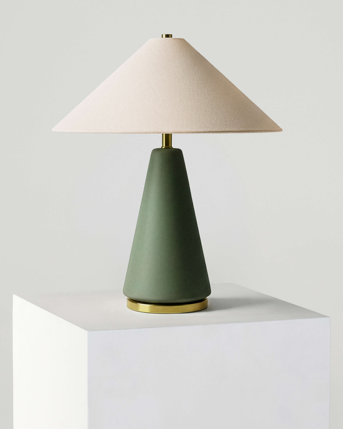 Glowmere Dawn Green Glass Table Lamp with Brass Accents view 2