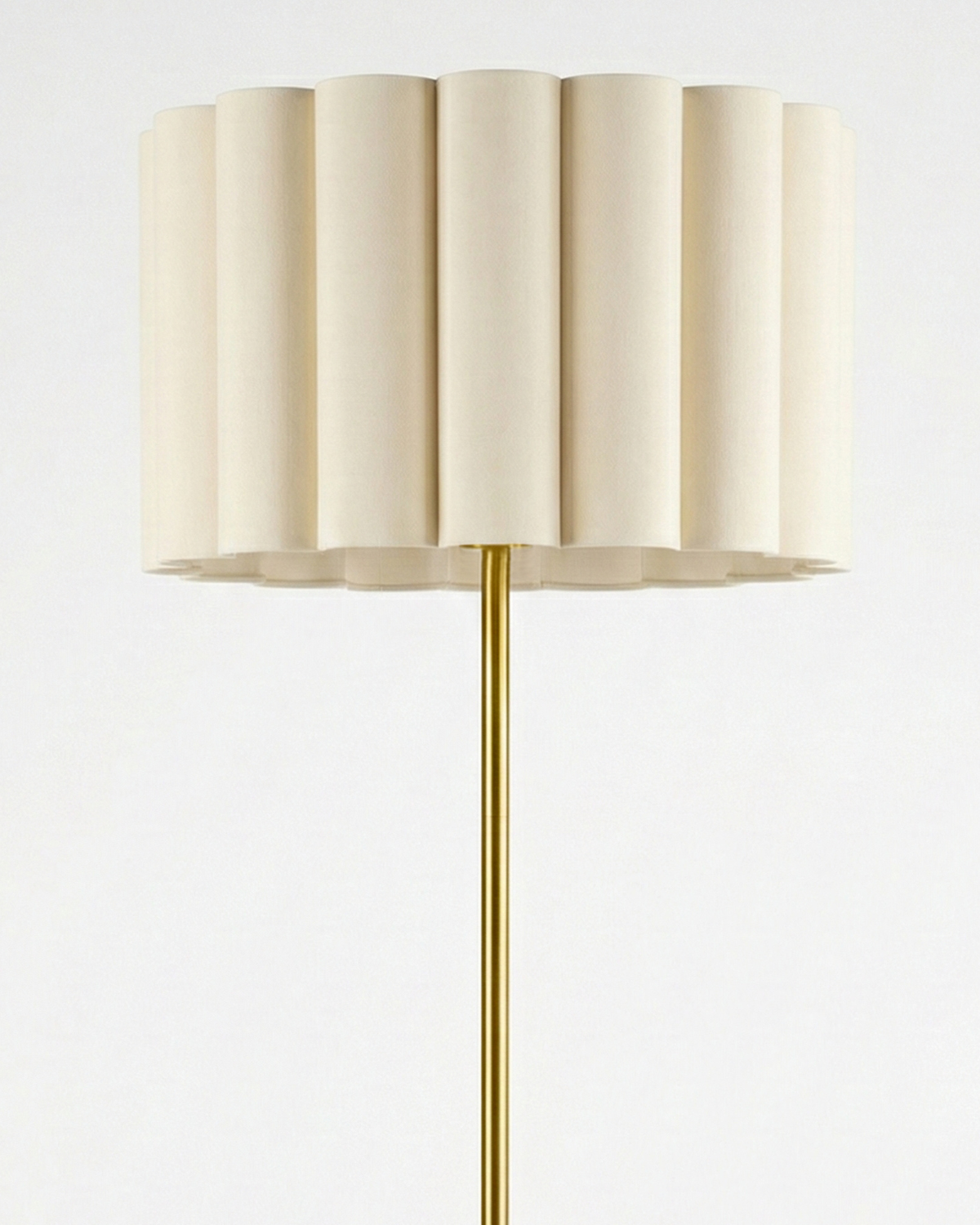 Glowmere Estelle Brass Pleated Cotton Shade Floor Lamp view 4