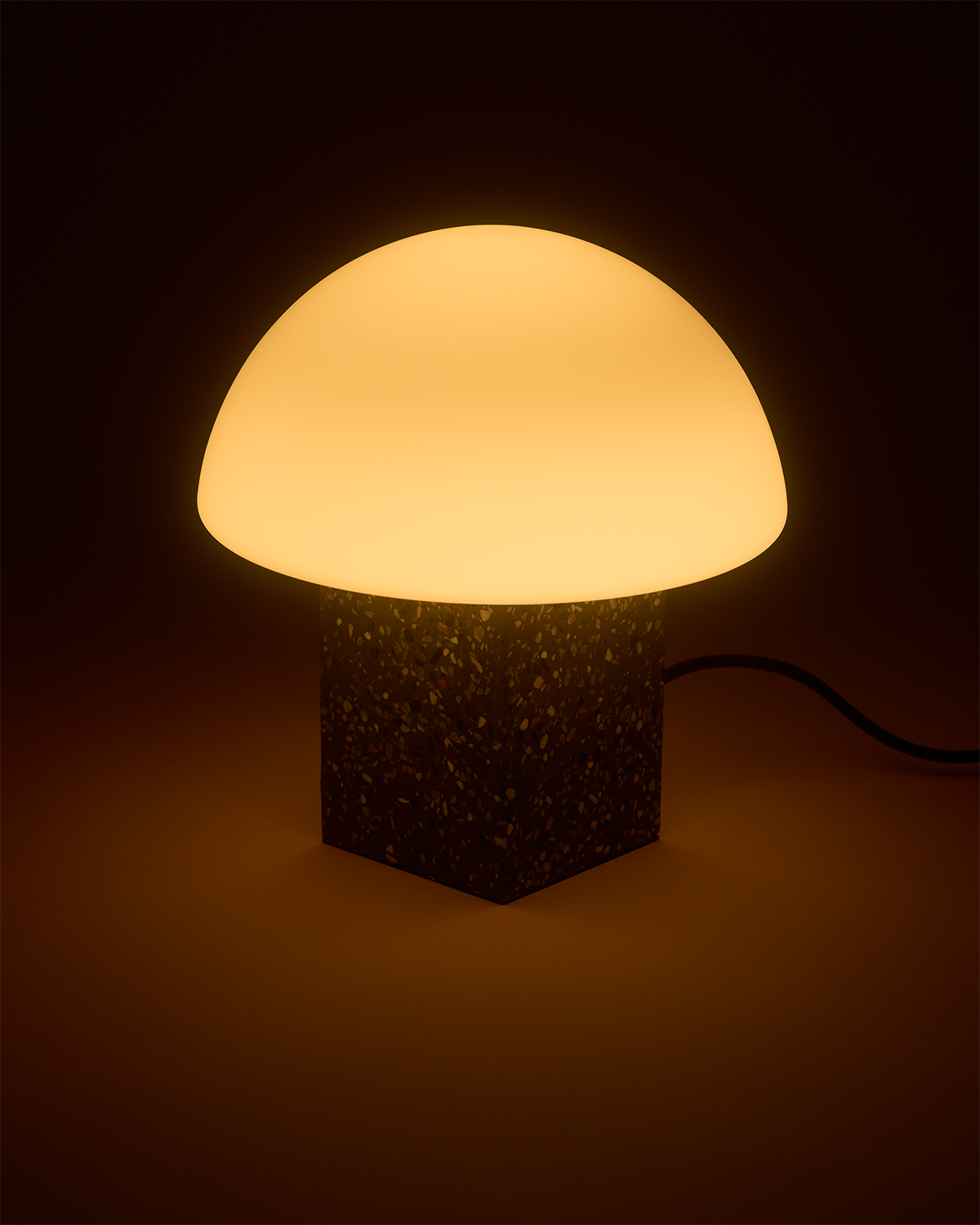 Glowmere Gavin Terrazzo Base Frosted Dome Table Lamp view 4