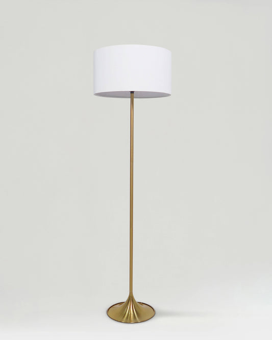 Glowmere Quinn Linen Shade Floor Lamp overall view