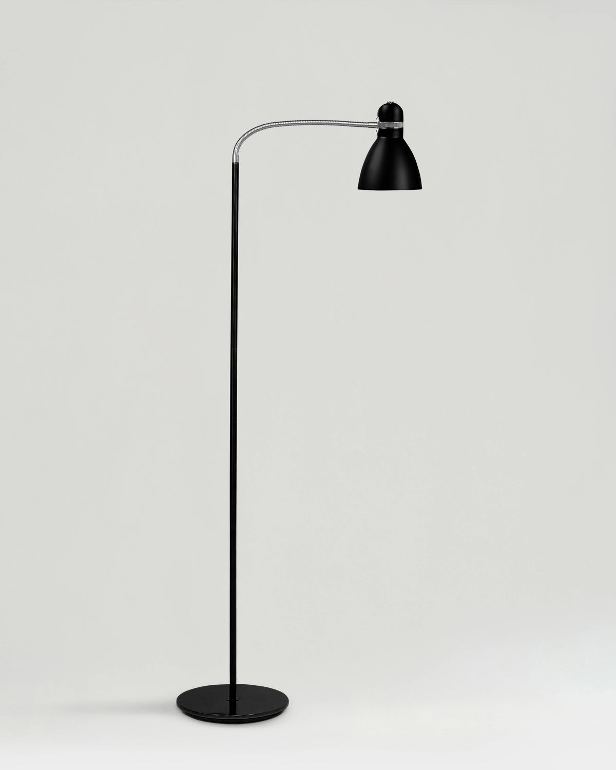 Glowmere Avery Adjustable Height Reading Floor Lamp in black