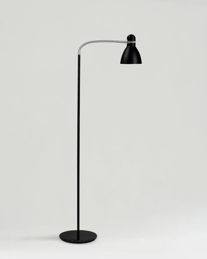 Glowmere Avery Adjustable Height Reading Floor Lamp in black