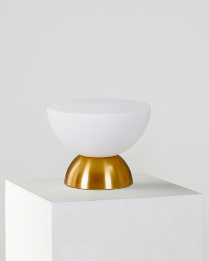 Glowmere Lamina Double Dome Brass Table Lamp with Dimmer view 3