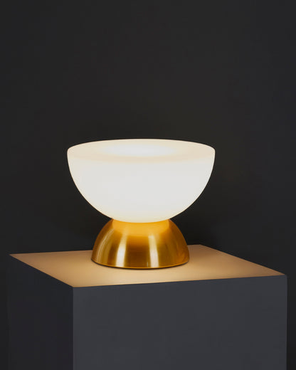 Glowmere Lamina Double Dome Brass Table Lamp with Dimmer view 4