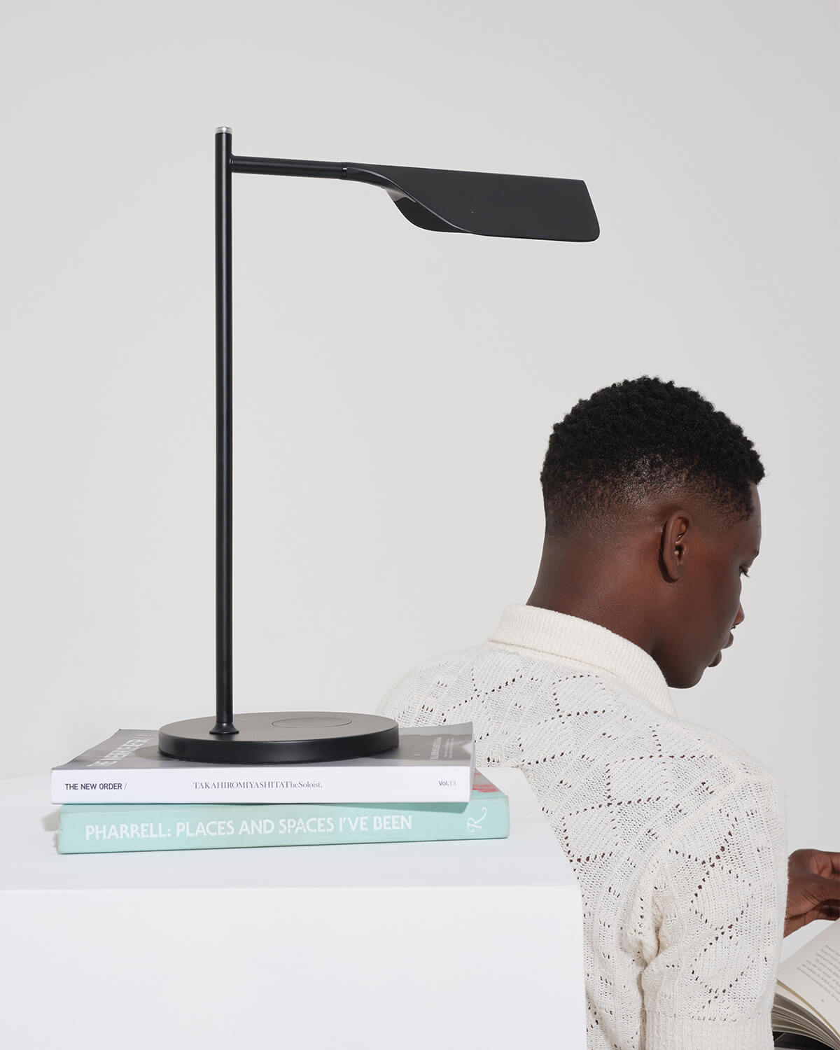 Glowmere Leaf Swing Arm Table Lamp with Wireless Charger view 2