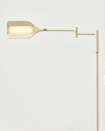 Glowmere Leaf Reading LED Floor Lamp with Touch Dimmer in cream