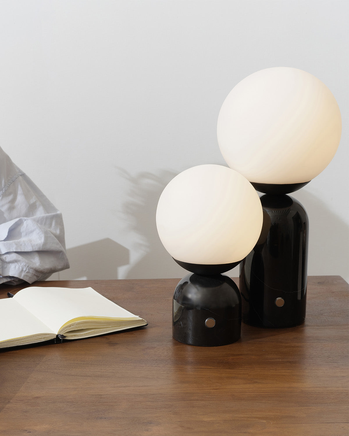 Glowmere Mila Marble Globe Table Lamp in black