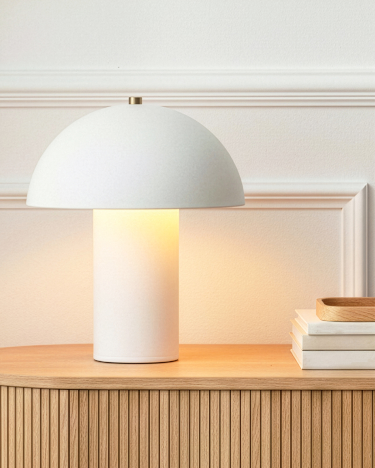 Glowmere Alba Matte Ceramic Mushroom Table Lamp overall view