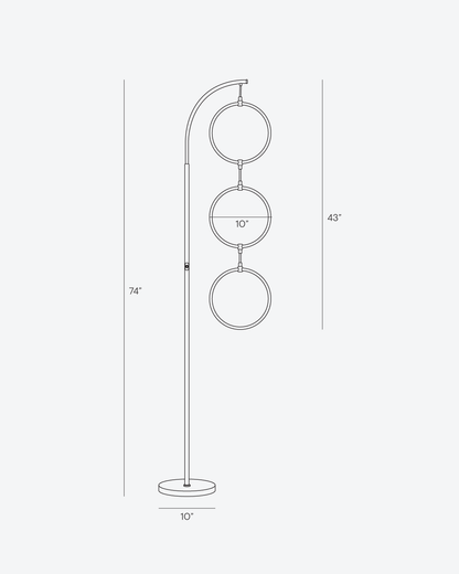 Glowmere 3 Ring Arc LED Floor Lamp with Touch Dimmer view 6
