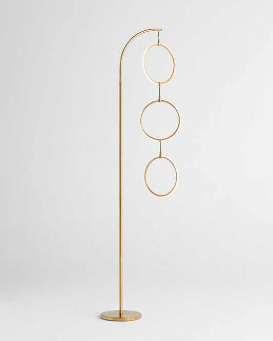 Glowmere 3 Ring Arc LED Floor Lamp with Touch Dimmer overall view