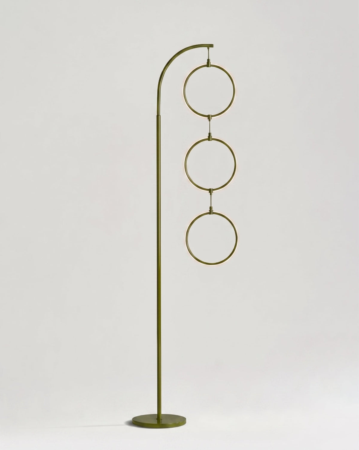 Glowmere 3 Ring Arc LED Floor Lamp with Touch Dimmer in green