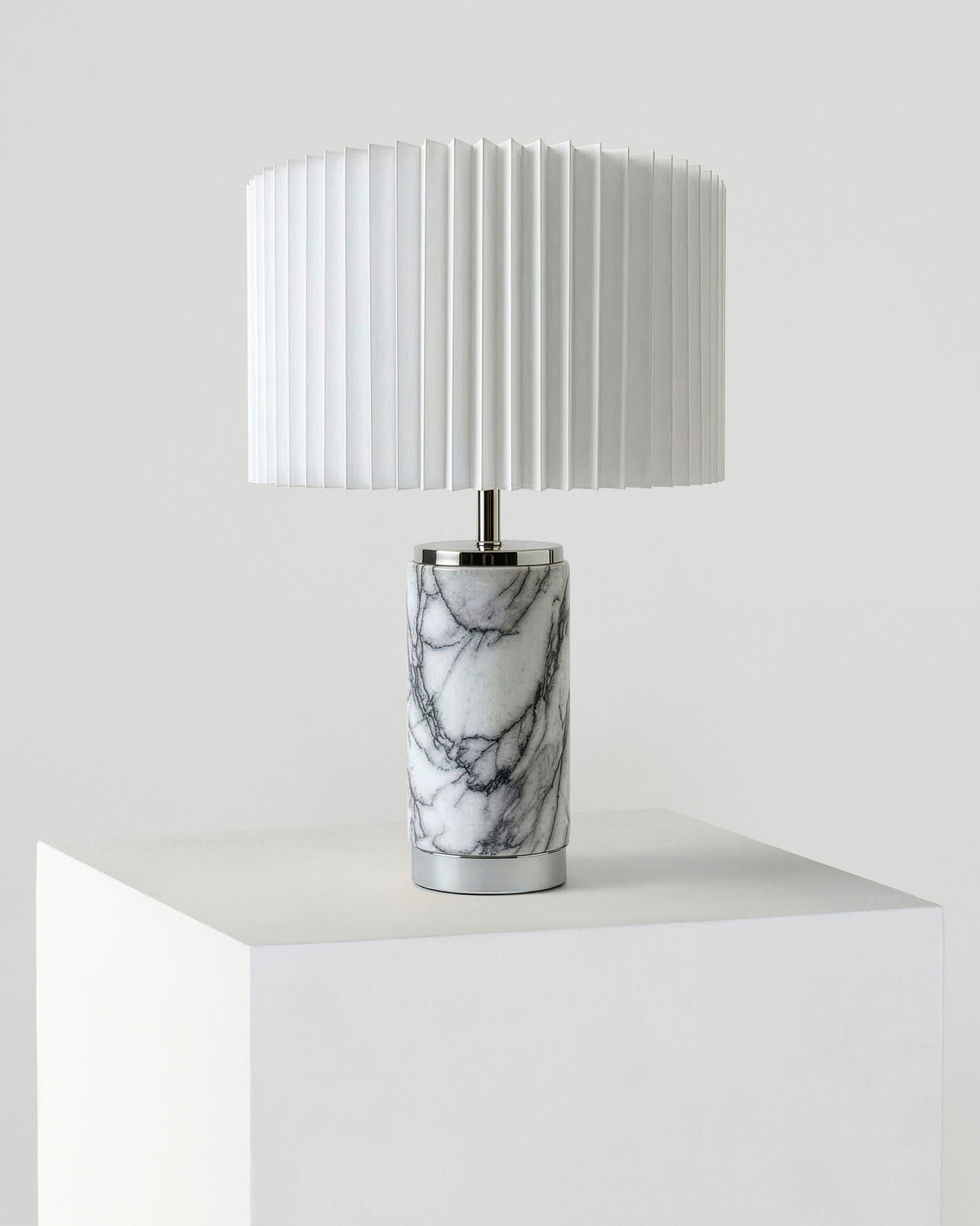 Glowmere Arden Marble USB Table Lamp with White Shade view 9