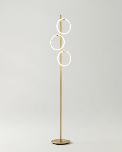 Glowmere Saturn Three Ring Pedal Switch Floor Lamp overall view