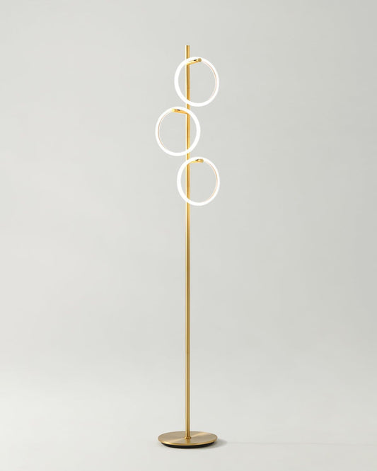 Glowmere Saturn Three Ring Pedal Switch Floor Lamp overall view