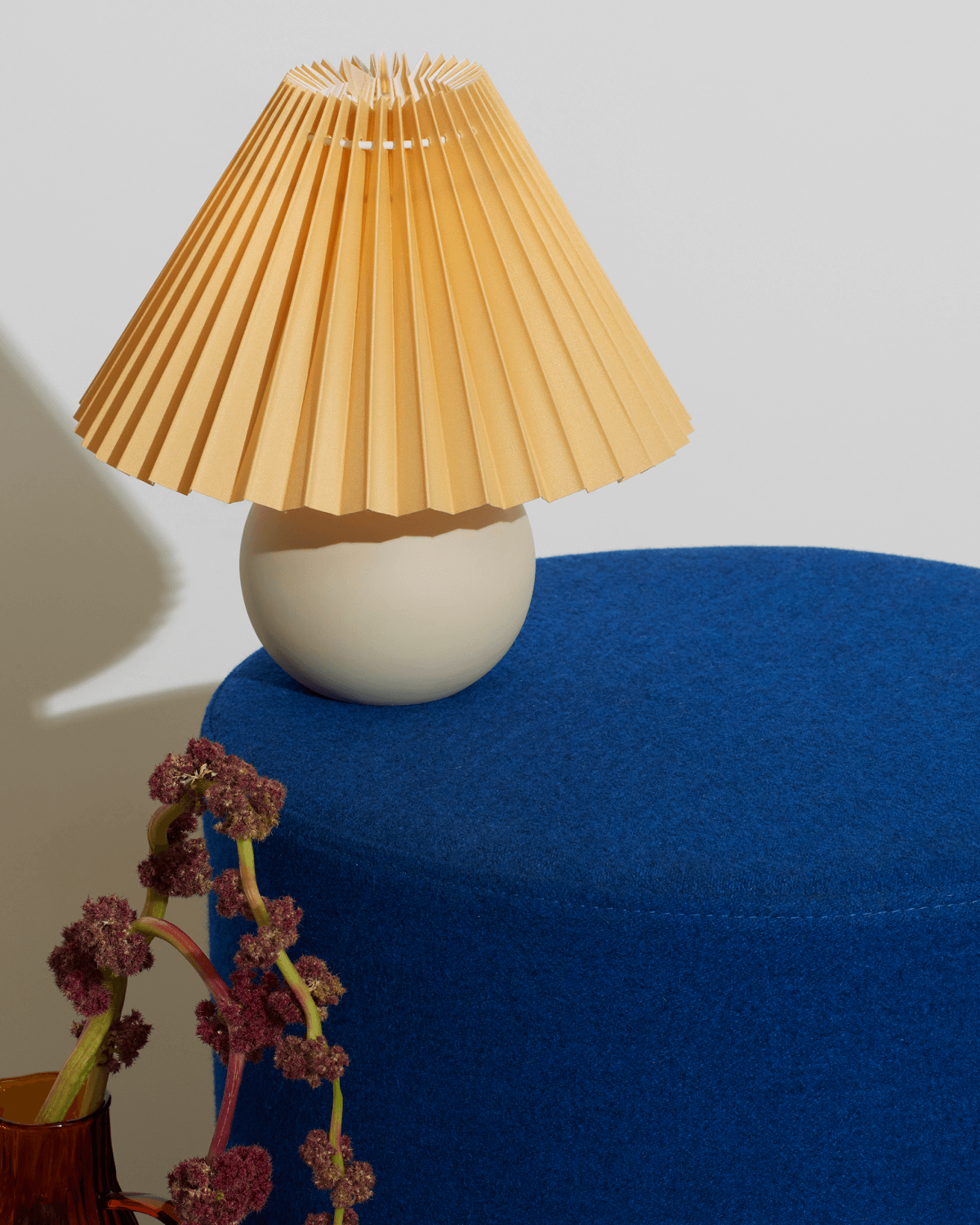 Glowmere Serena Ceramic Globe Base Table Lamp with Pleated Shade view 6