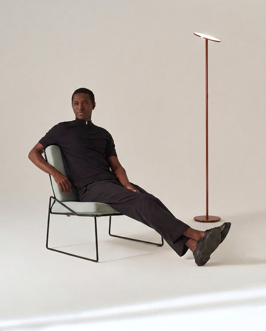 Glowmere Sky Torchiere LED Floor Lamp in red