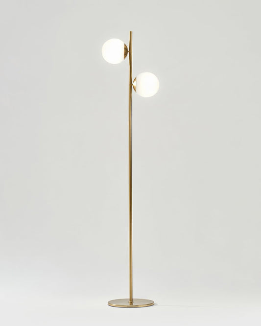 Glowmere Sphere Two Globe Frosted Glass Floor Lamp overall view