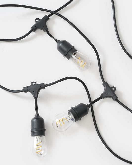 Glowmere Spiral Hanging Edison Plug In String Lights overall view