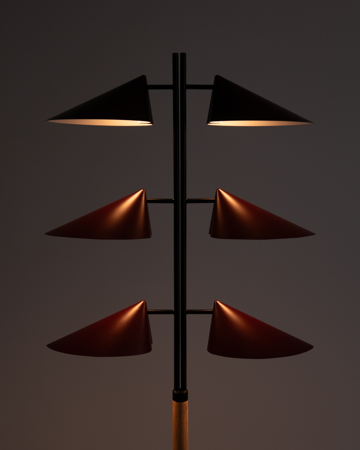 Glowmere Ivo Six Shade Vintage Floor Lamp with Maple Stem view 5