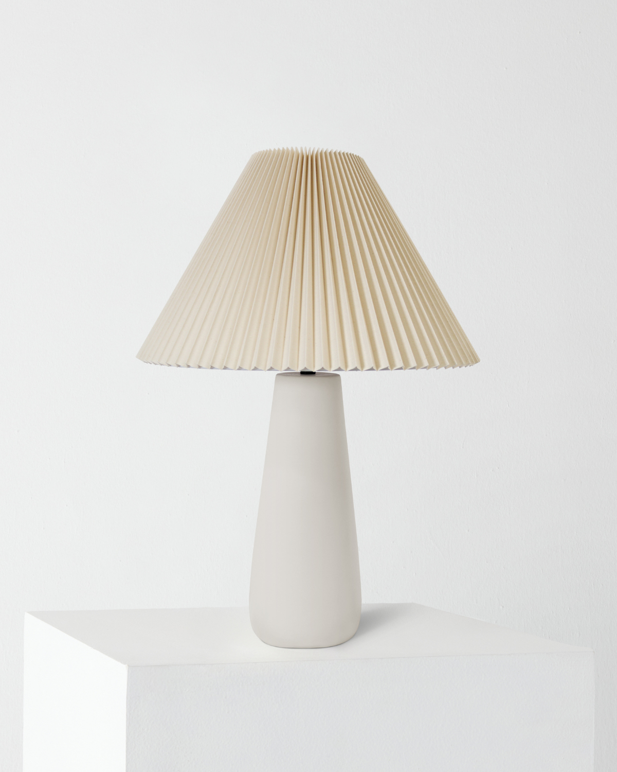 Glowmere Gwen Pleated Linen Shade Ceramic Base Table Lamp view 2