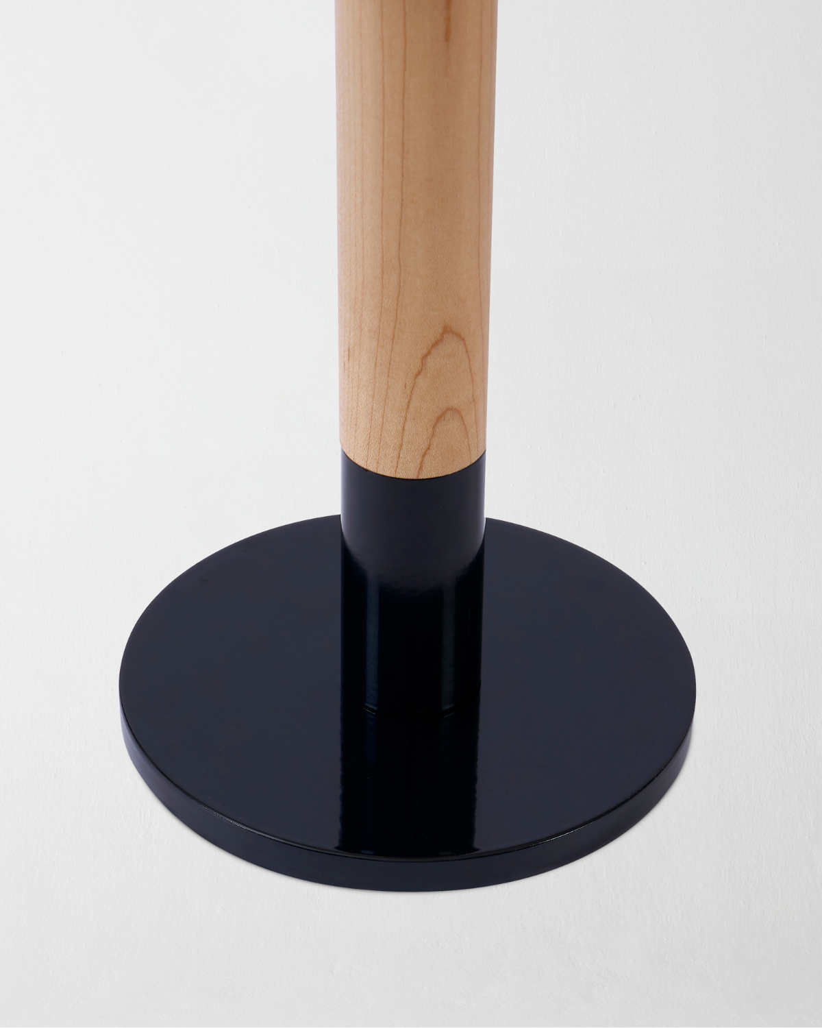 Glowmere Arthur Oak Stem Black Steel Base Table Lamp view 5