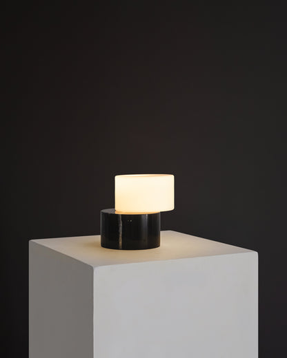 Glowmere ZigZag Opal Glass Shade Marble Base Table Lamp view 7