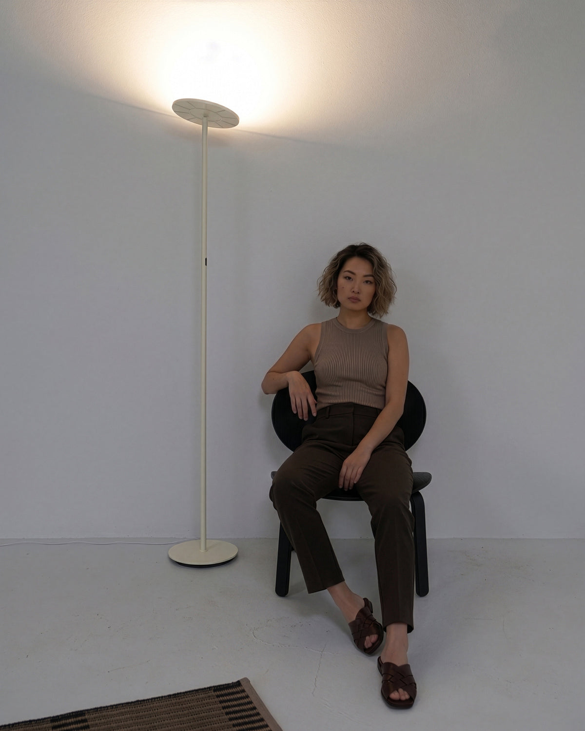 Glowmere Sky Torchiere LED Floor Lamp in cream