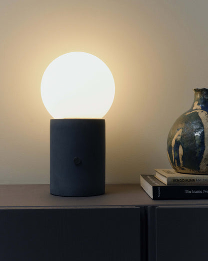 Glowmere Kai Minimalist Three Touch Dimmer Table Lamp in cement