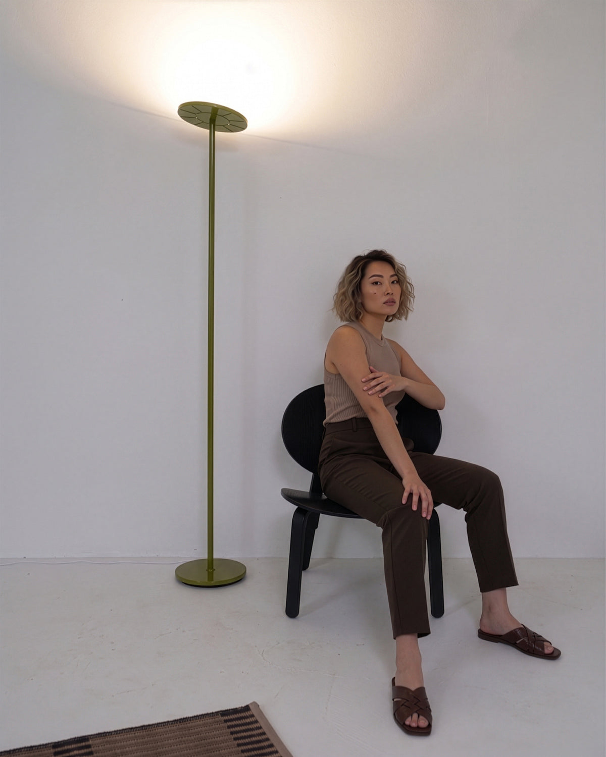 Glowmere Sky Torchiere LED Floor Lamp in green
