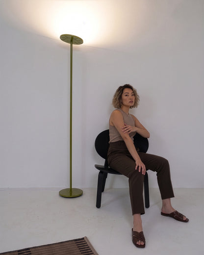 Glowmere Sky Torchiere LED Floor Lamp in green