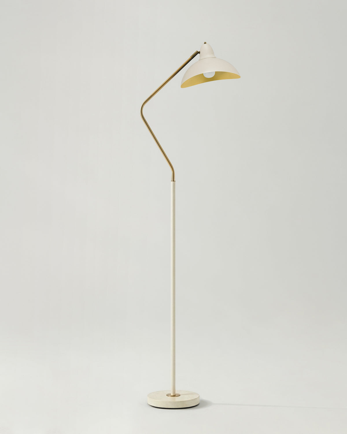 Glowmere Swoop Asymmetrical Pivoting Head Floor Lamp in cream